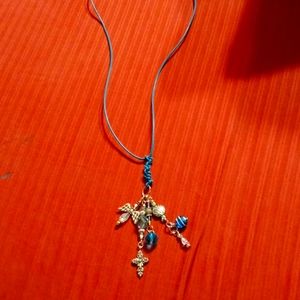 Hand Made Necklace Silver and Blue's, OS